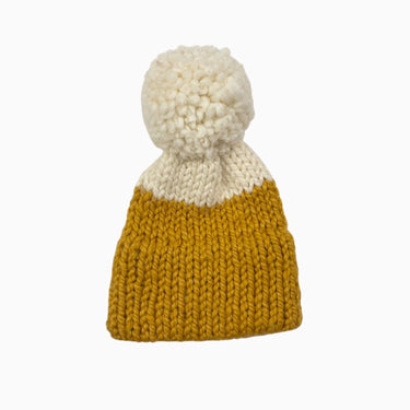 Tuque bicolore en tricot et large pompon 2-3Y
