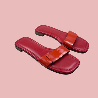 Sandales rouges cerises en cuir fait en Italie pour femmes 37.5 EUR