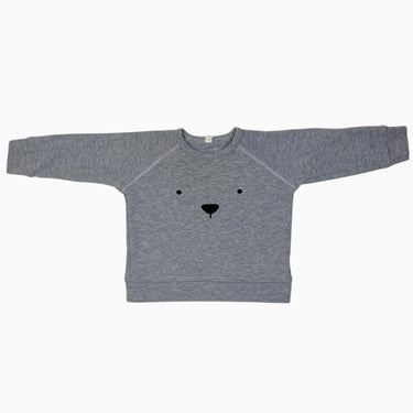Chandail en coton bio gris motif ours 3-6m