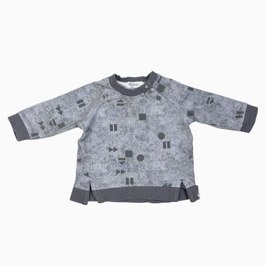 Pull gris en coton et élastane à imprimé géométrique 3M
