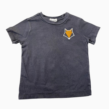 T-shirt charcoal en coton écusson renard 3Y (fit 2-3Y)