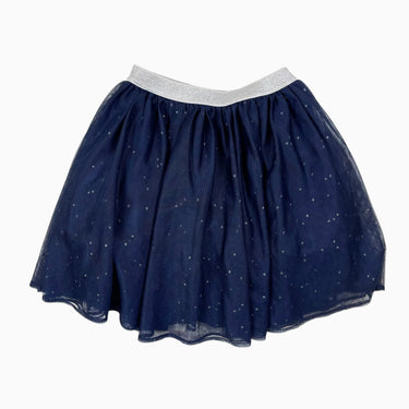 Jupe en tulle marine avec élastique argenté 8Y
