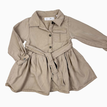Robe chemise sable en lycocel 18-24M