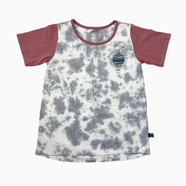 T-shirt tie-dye en coton et modal extensible à imprimé montgolfière 7-8Y