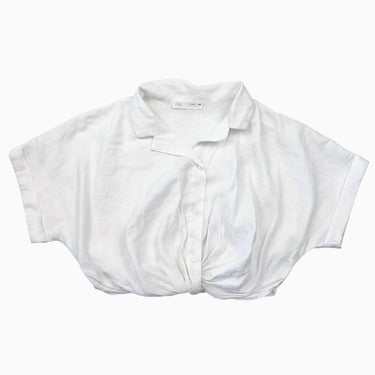 Blouse blanche 'cropped' en modal et poly 11-12Y
