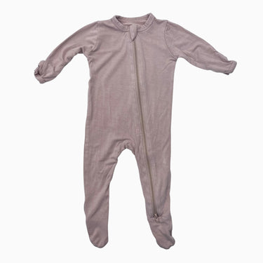 Pyjama vieux-rose en rayonne de bambou extensible 0-3M