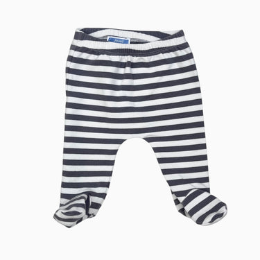 Pantalon à pieds en coton à rayures grises et blanches 3M