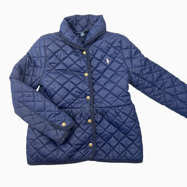 Manteau marine mi-saison en nylon matelassé 6Y