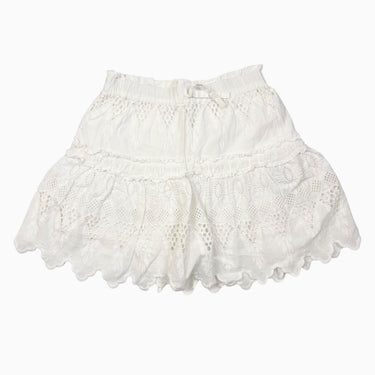 Jupe blanche en coton avec oeillets et shorts intégrés 8-9Y