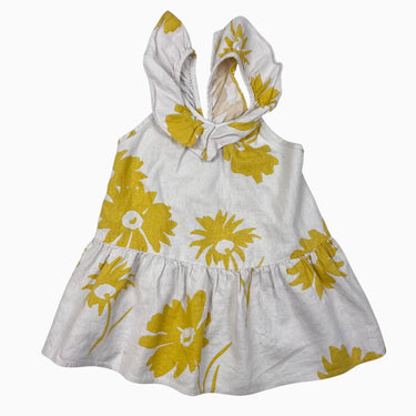 Robe lin et viscose fleur jaune 18-24M
