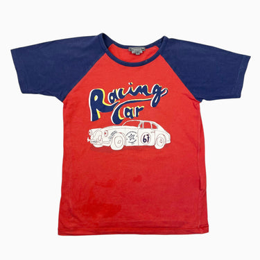 T-shirt en coton rouge et marine 'Racing car' 10Y
