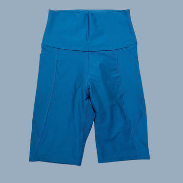 Biker short bleu teal 8'' en nylon recyclé et élastane pour femmes XS
