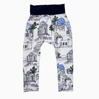 Pantalon évolutif en coton et spandex à imprimé 'Casa Grecque' 6-36M