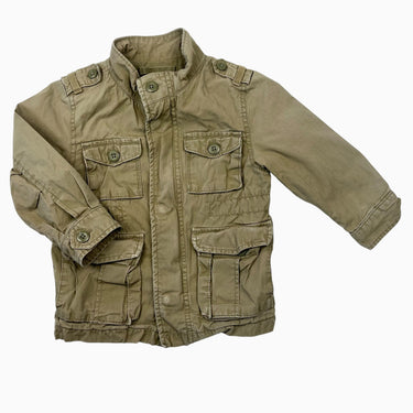 Manteau mi-saison vert khaki style militaire en coton 2Y