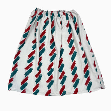 Jupe midi en coton à imprimé vert et rouge 12Y