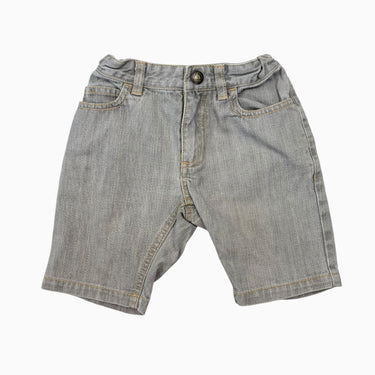 Bermudas en denim gris pâle à taille ajustable 3Y