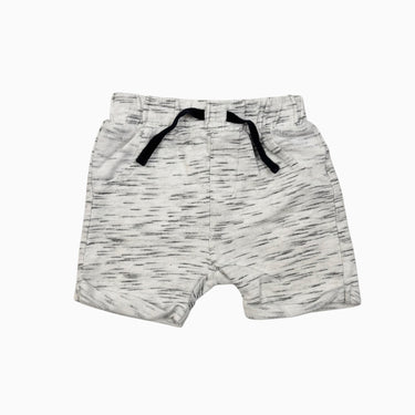 Short en coton et polyester blanc et gris chiné 9M