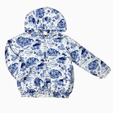 Manteau mi-saison à capuchon à imprimé style 'Jouy' 3Y