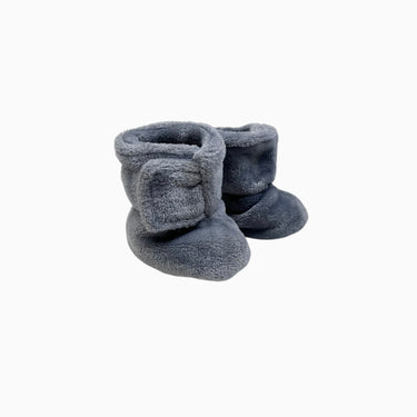Chaussons en polar gris à velcro XS (0-6M)