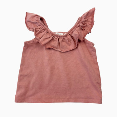 Cami rose à volants en coton 18-24M