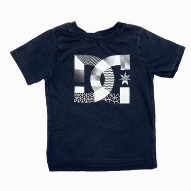 T-shirt noir en coton avec logo imprimé 4Y