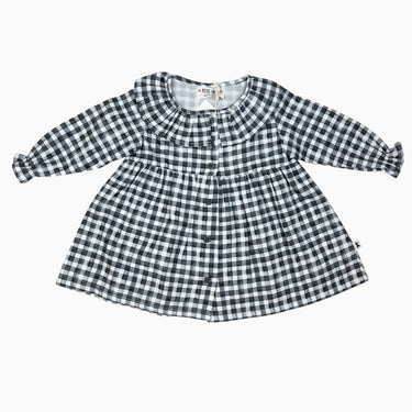 Robe en coton à carreaux gris 6M