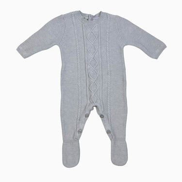 Combi gris cloud avec pieds en tricot de coton 0-1M