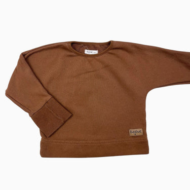 Pull caramel en coton french terry 2-4Y