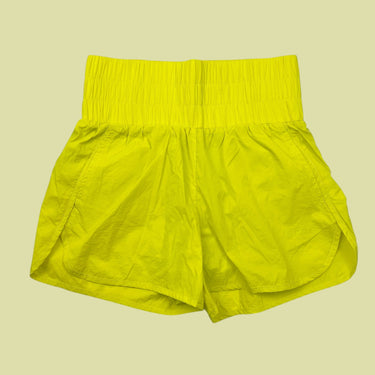 Short jaune néon en nylon pour femmes XS