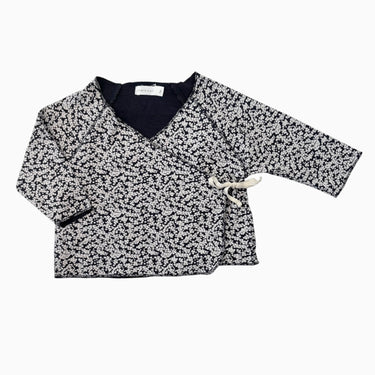 Cache-coeur marine en coton à imprimé floral 1Y
