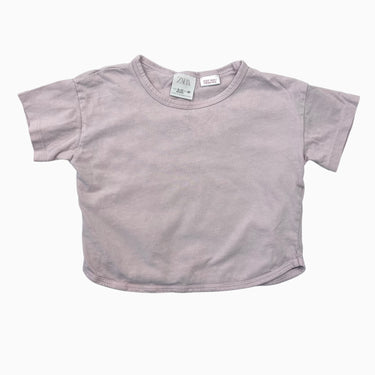 T-shirt rose pâle 'boxy fit' en coton 9-12M
