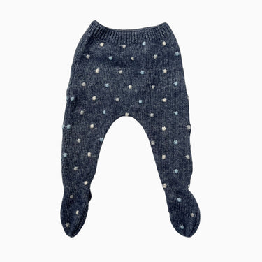 Pantalon gris-bleu en tricot avec pied en tricot de coton et acrylique point d'esprit 3-6M
