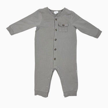 Combi vert sauge avec poche en coton bio extensible 6M