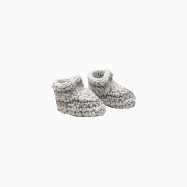 Chausson cotelé blanc et gris 0-3M