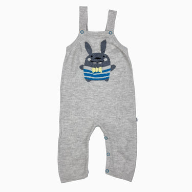Salopette en tricot de polyamide, coton, viscose et angora à motif lapin 3-6M