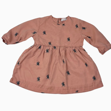 Robe en lyocell peche avec imprimé chien 24M