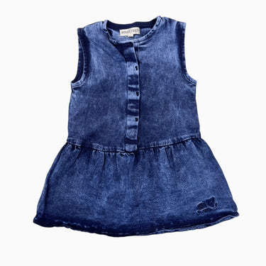 Robe indigo look denim en coton et élastane 12M