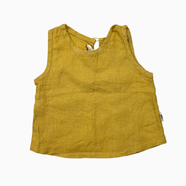 Cami jaune d'or en lin 6-12M
