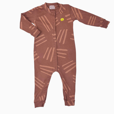 Pyjama terracotta avec broderie smiley 24-36M