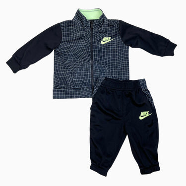 Ensemble veste et jogger noir en poly à imprimé quadrillé 6M