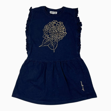Robe bleu marine en coton avec imprimé doré 3Y