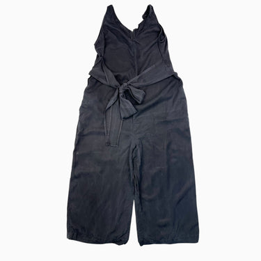 Combi noire 'cropped' et ceinturée en lyocell pour femmes S