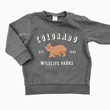 Pull charcoal en coton ouaté et poly 'Colorado' 1.5-2Y