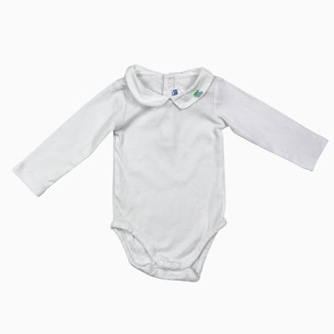 Cache-couche blanc avec col brodé sapin 12M