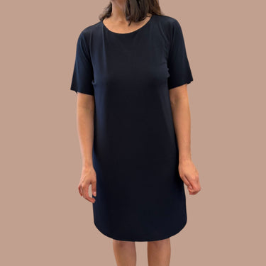 Robe marine en poly et élastane pour femmes S