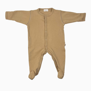 Pyjama en coton bio moutarde 1-3m