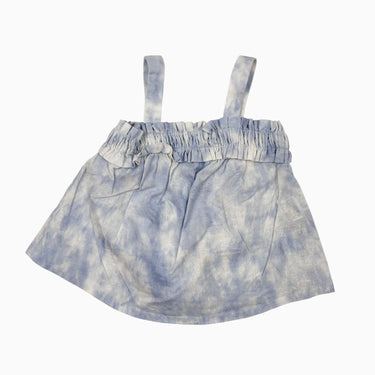 Camisole en lin et coton tie and dye bleu et blanc 12-18M