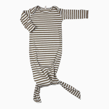 Dormeuse à noeud en coton a rayure marron 0-6m