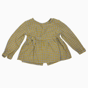 Blouse en coton à carreaux dijon et gris 2-3Y