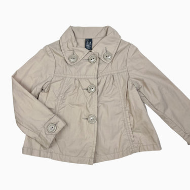 Manteau style trench beige en coton et nylon 2-3Y